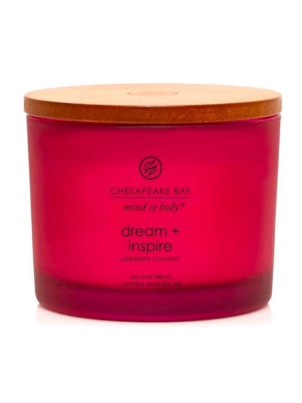 New Chesapeake Bay Mind and Body Dream and Inspire Raspberry Coconut Candle